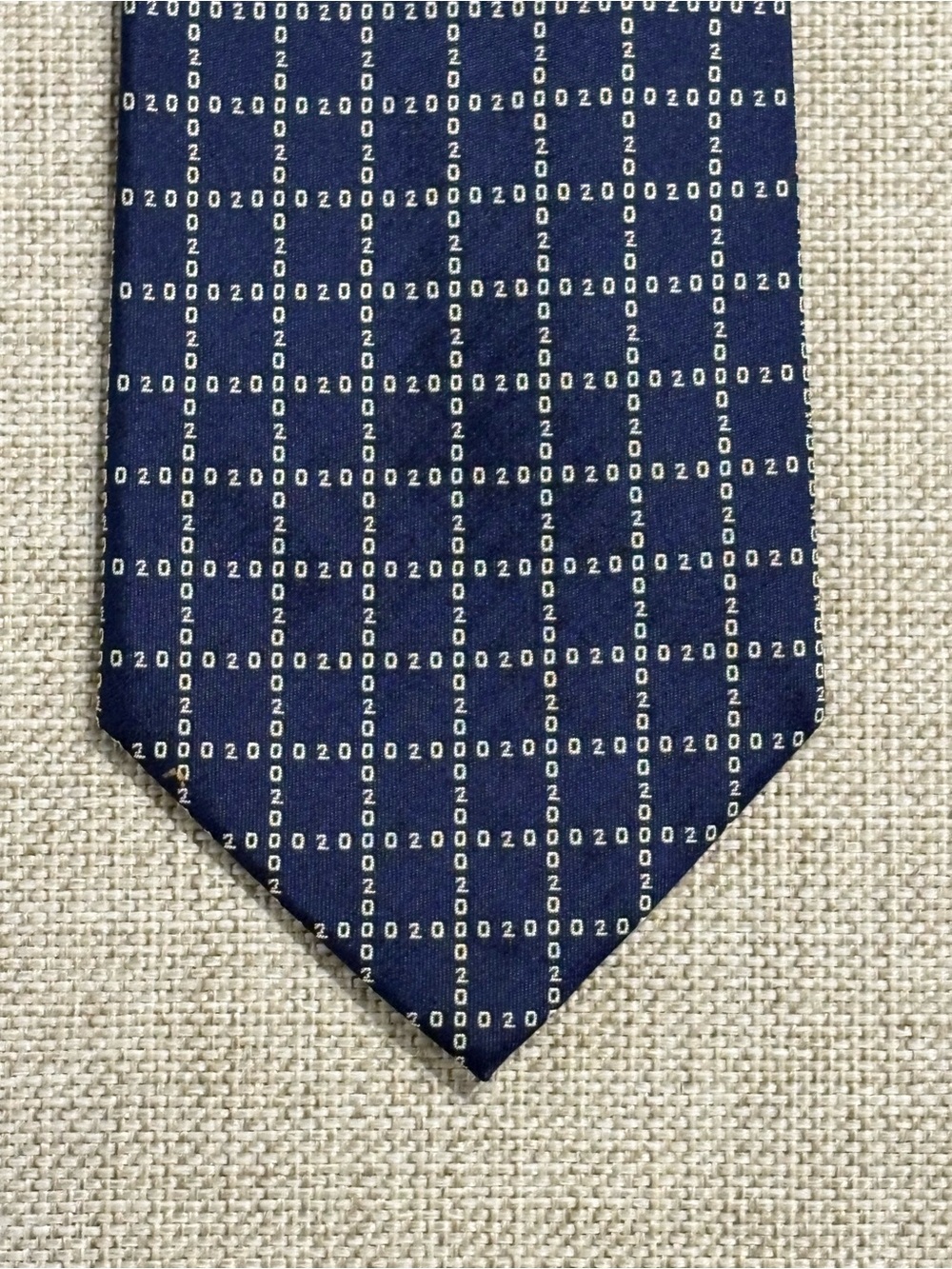 Vintage Carven Paris Y2K 2000 Silk Tie Navy French Designer 3.5”